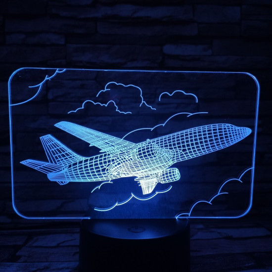 Repülő Boeing B737  7 színű 3D led lámpa