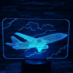 Repülő Boeing B737  7 színű 3D led lámpa