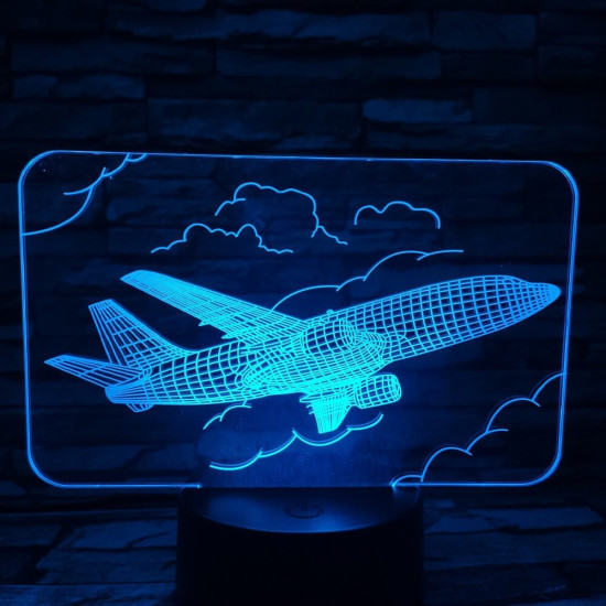 Repülő Boeing B737  7 színű 3D led lámpa