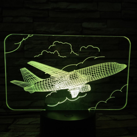 Repülő Boeing B737  7 színű 3D led lámpa