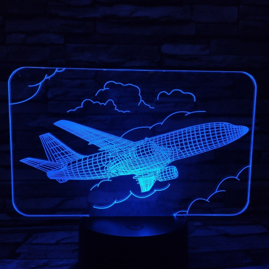 Repülő Boeing B737  7 színű 3D led lámpa