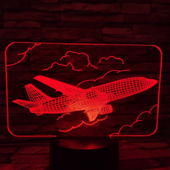 Repülő Boeing B737  7 színű 3D led lámpa