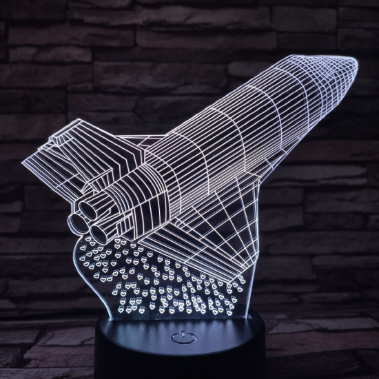 Rakéta 7 színű 3D led lámpa