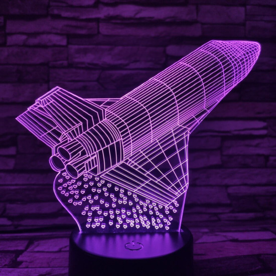 Rakéta 7 színű 3D led lámpa