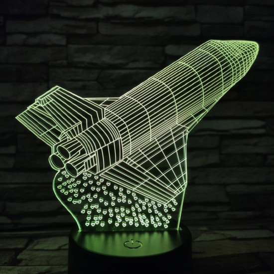 Rakéta 7 színű 3D led lámpa