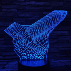 Rakéta 7 színű 3D led lámpa