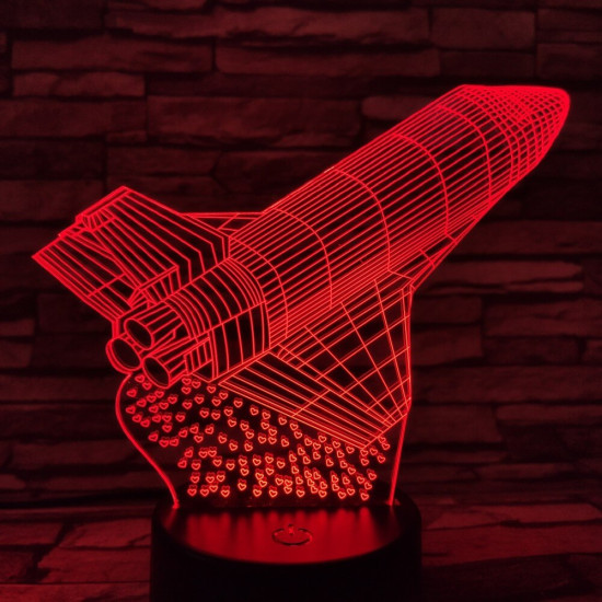 Rakéta 7 színű 3D led lámpa