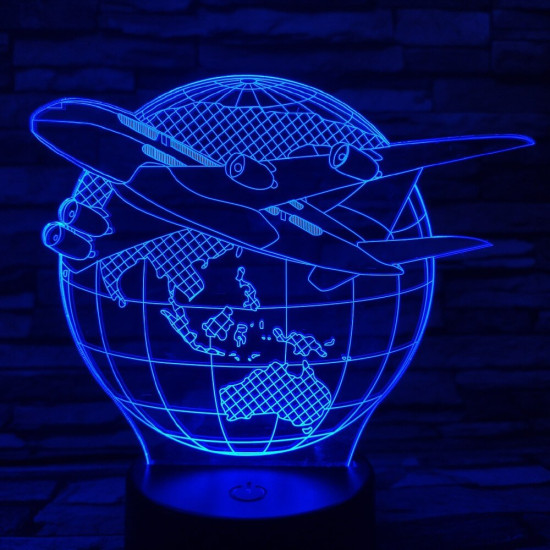 Repülő a föld körül 7 színű 3D led lámpa