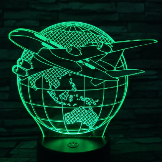 Repülő a föld körül 7 színű 3D led lámpa