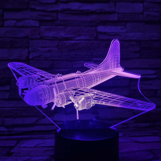 Katonai Repülőgép 2 7 színű 3D led lámpa
