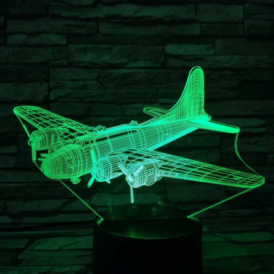 Katonai Repülőgép 2 7 színű 3D led lámpa