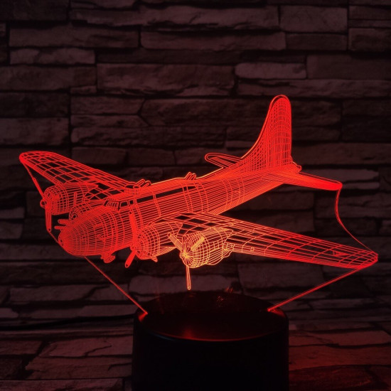 Katonai Repülőgép 2 7 színű 3D led lámpa