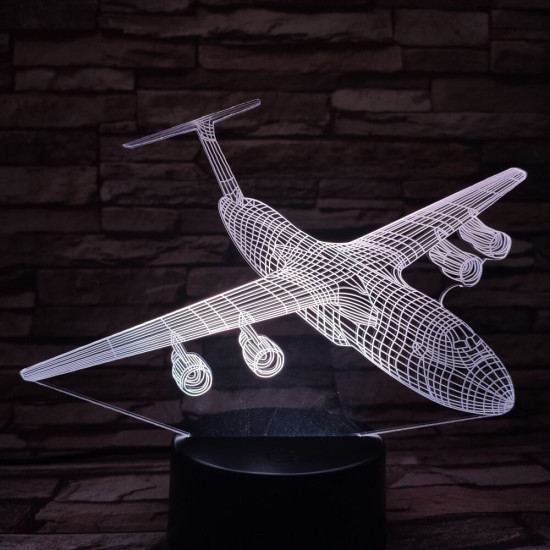 Utasszállító repülőgép 7 színű 3D led lámpa
