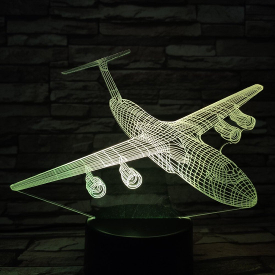 Utasszállító repülőgép 7 színű 3D led lámpa