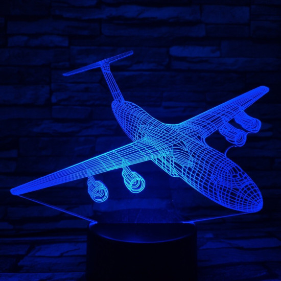 Utasszállító repülőgép 7 színű 3D led lámpa