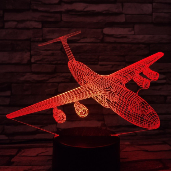 Utasszállító repülőgép 7 színű 3D led lámpa