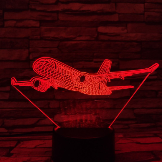 Airbus A220 repülőgép 7 színű 3D led lámpa