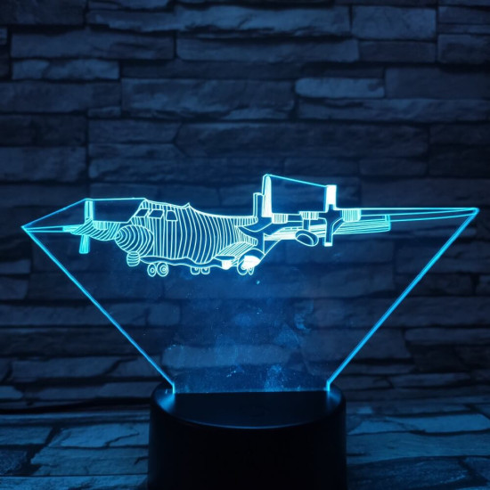 Katonai repülőgép 7 színű 3D led lámpa