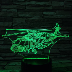 Helikopter UH-66L 7 színű 3D led lámpa