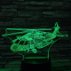 Helikopter UH-66L 7 színű 3D led lámpa