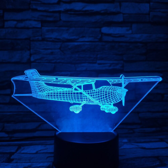 Cessna-172 repülőgép 7 színű 3D led lámpa