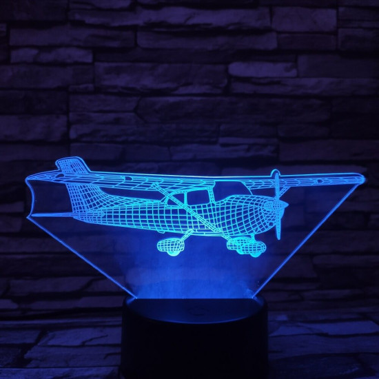 Cessna-172 repülőgép 7 színű 3D led lámpa