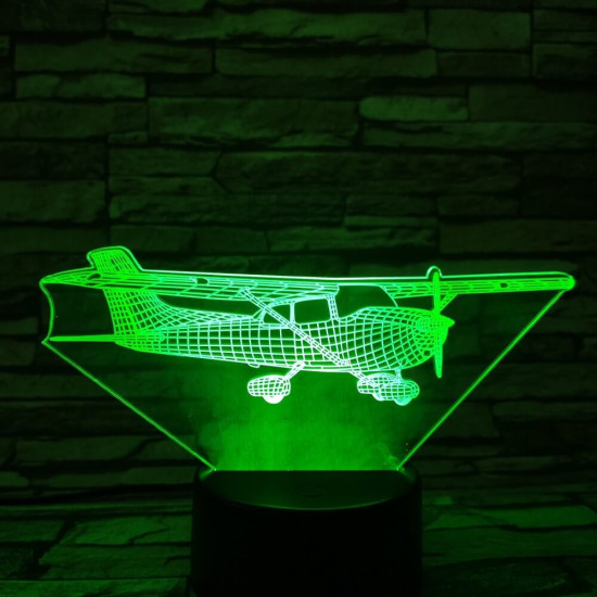 Cessna-172 repülőgép 7 színű 3D led lámpa