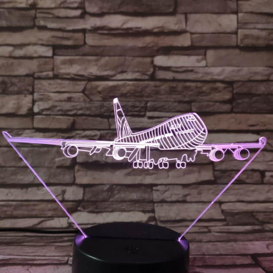 Repülő Utasszállító  7 színű 3D led lámpa