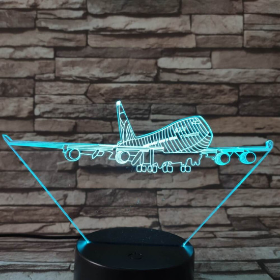 Repülő Utasszállító  7 színű 3D led lámpa
