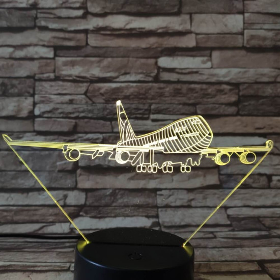 Repülő Utasszállító  7 színű 3D led lámpa