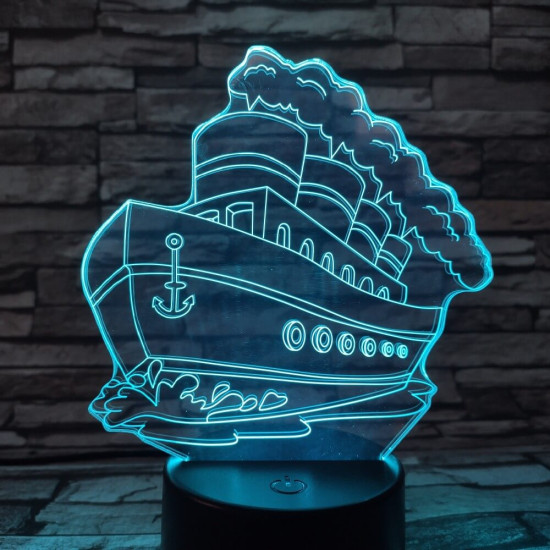 Hajó 3   3D led lámpa