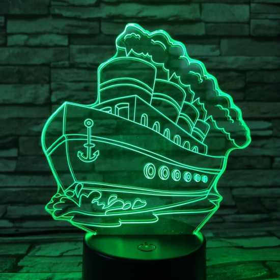 Hajó 3   3D led lámpa
