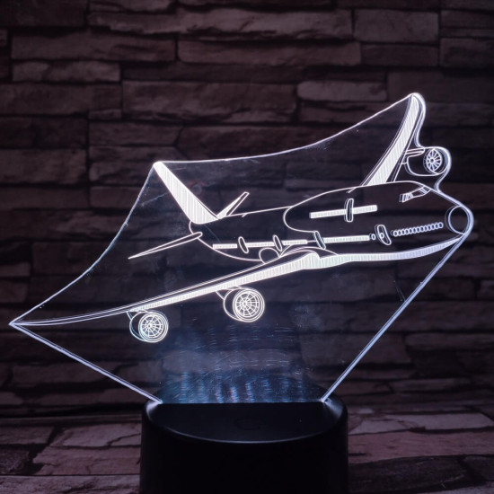 Repülő Utasszállító  7 színű 3D led lámpa