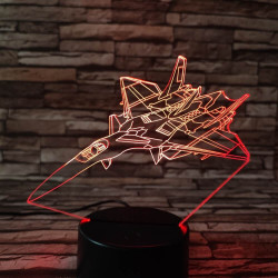 Vadászgép 2 7 színű 3D led lámpa
