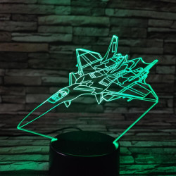 Vadászgép 2 7 színű 3D led lámpa