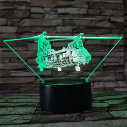 Helikopter dupla motor 7 színű 3D led lámpa