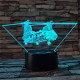 Helikopter dupla motor 7 színű 3D led lámpa