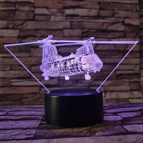 Helikopter dupla motor 7 színű 3D led lámpa