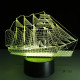 Vitorlás Hajó 7 színű 3D led lámpa