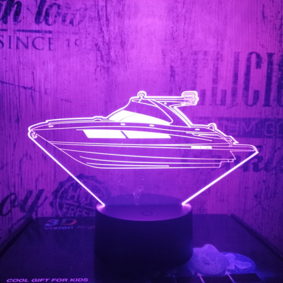 Jacht  7 színű  3D led lámpa