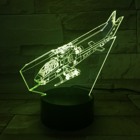 Helikopter 7 színű 3D led lámpa