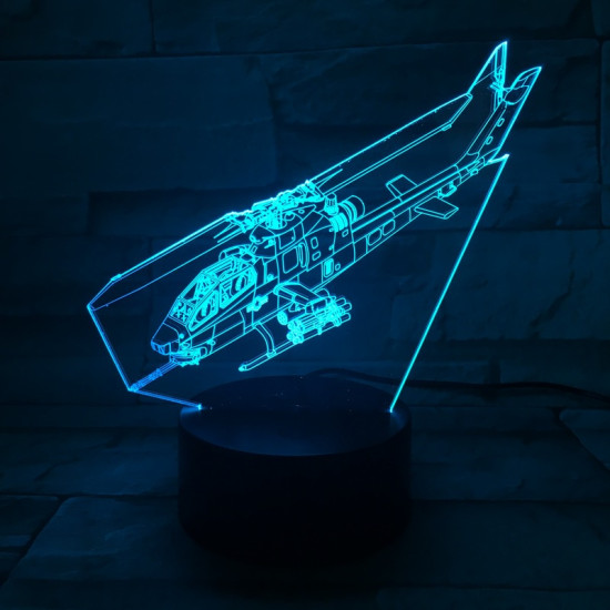 Helikopter 7 színű 3D led lámpa