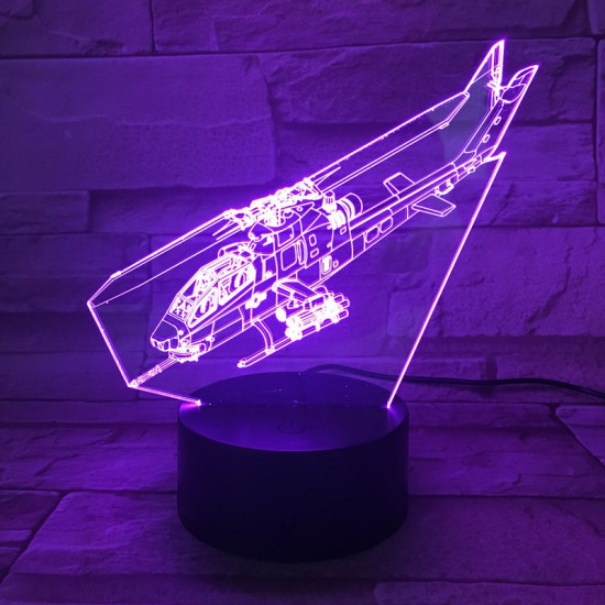 Helikopter 7 színű 3D led lámpa