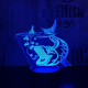 Nagy hal  7 színű 3D led lámpa