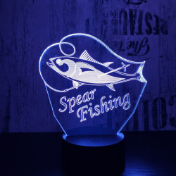 Lándzsás horgászat 7 színű 3D led lámpa