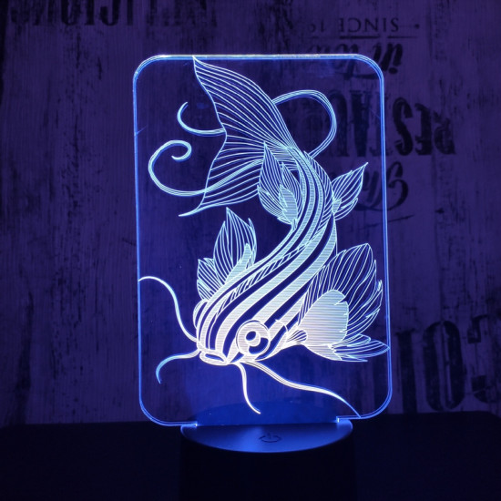 Harcsa 7 színű 3D led lámpa