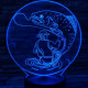 Horgász a kifogott hallal 7 színű 3D led lámpa