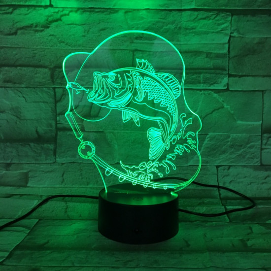 Horgász 7 színű 3D led lámpa