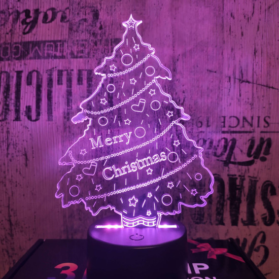 Karácsonyfa 3D led lámpa