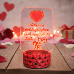 Piros szív  7 színű 3D led lámpa